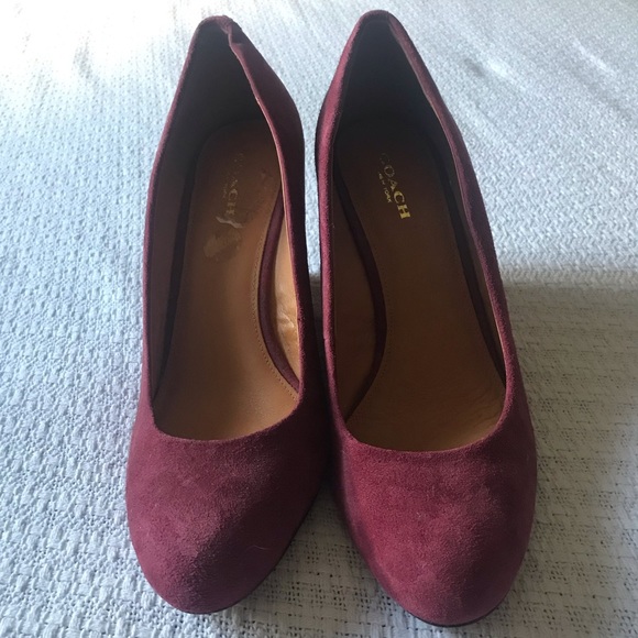 Coach Rileigh Burgundy Wedges size 8 NWT - Picture 3 of 8
